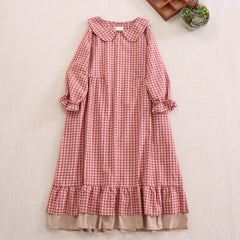 Country Check Ruffle Hem Dress