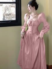Fairy Square Neck Lantern Sleeve Dress