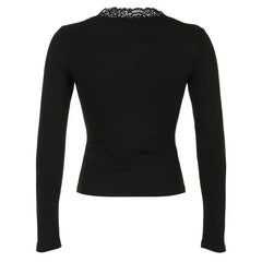 Black Lace Fairycore Top