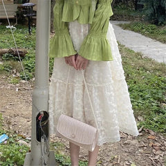 Fairycore High Waist Long Skirt
