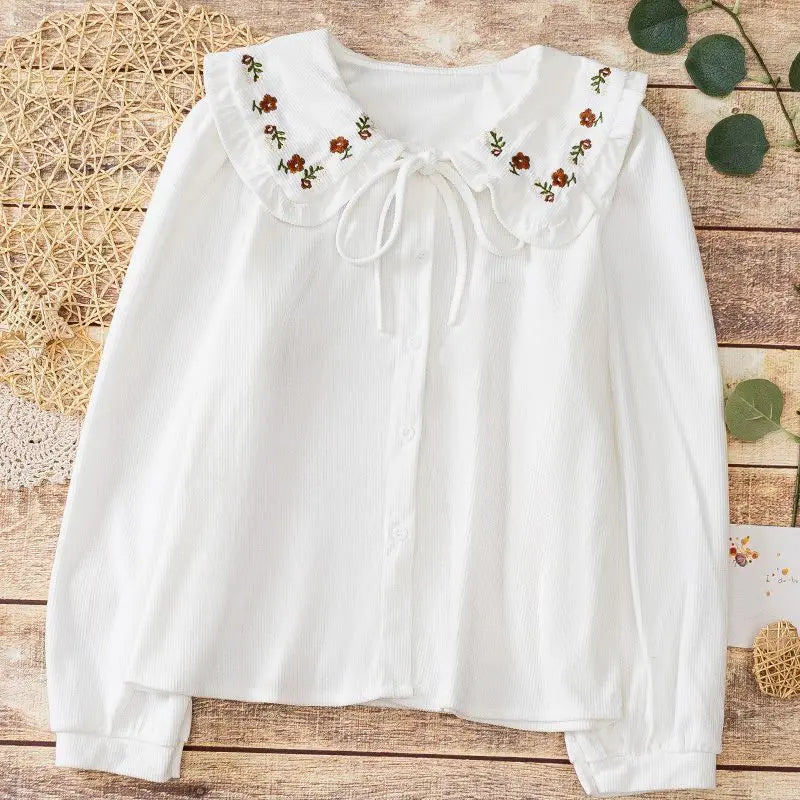 Country Charm Tie-Neck Blouse