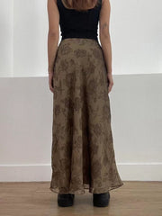 Floral Fairycore Pleated Midi Skirt