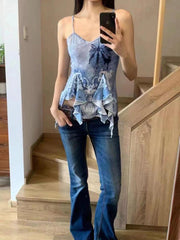 Blue Fairycore Asymmetrical Top