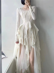 French Elegance Vintage Lace  Dress