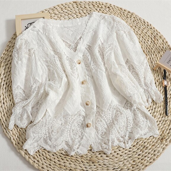 Cotton Puff Sleeve Cover-Up