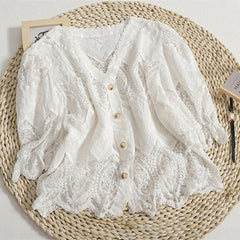 Cotton Puff Sleeve Cover-Up