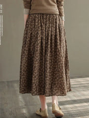 Floral Print Casual Skirt