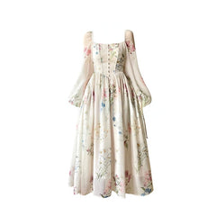 Elegant vintage dress with flowers