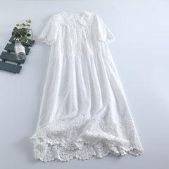 Lace Collar Sweet Mori Girl Dress