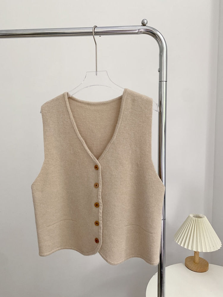 Casual Vintage Knit Sweater Vest