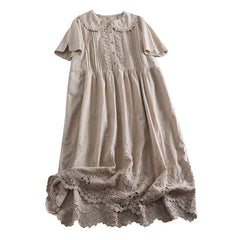 Lace Collar Sweet Mori Girl Dress