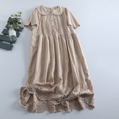 Lace Collar Sweet Mori Girl Dress