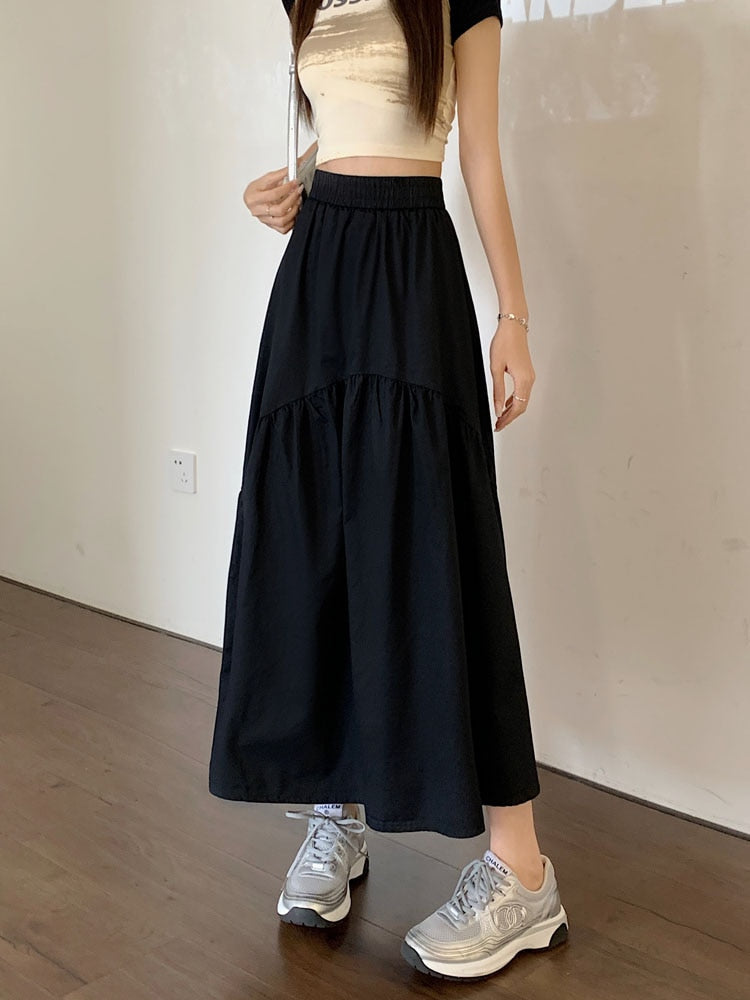 Korean Patchwork Maxi Skirt
