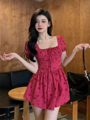 Enchanted Ruby Floral Dress