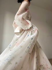 Elegant vintage dress with flowers