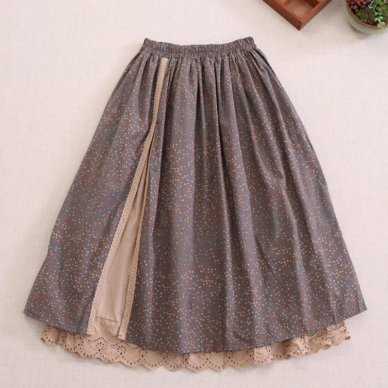 Asymmetric Cotton Linen Skirt