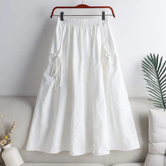 Drawstring Pocket A-Line Skirt