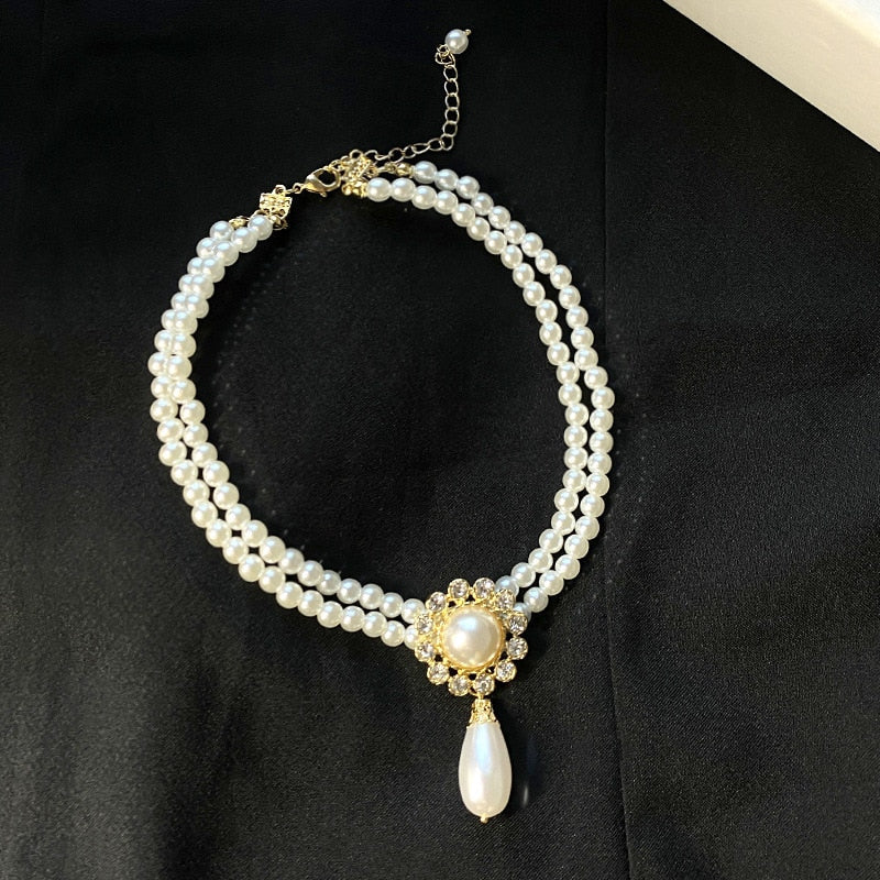 Fairy Three-layer Pearl Collar Choker