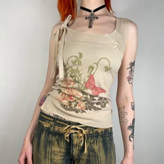 Fairycore Grunge Floral Top