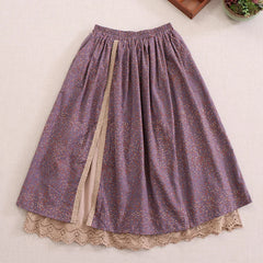 Asymmetric Cotton Linen Skirt