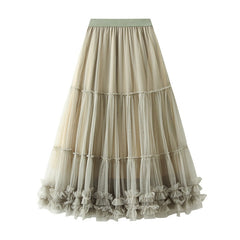 Fairycore Heavy Pleated Mesh Skirt