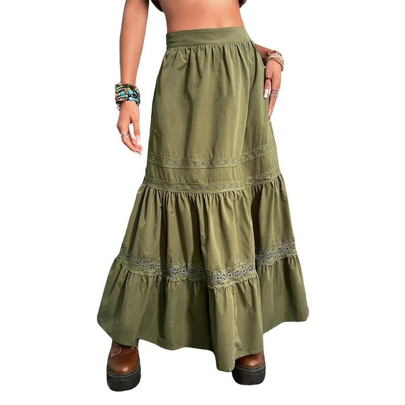 Goblincore Green Long Skirt