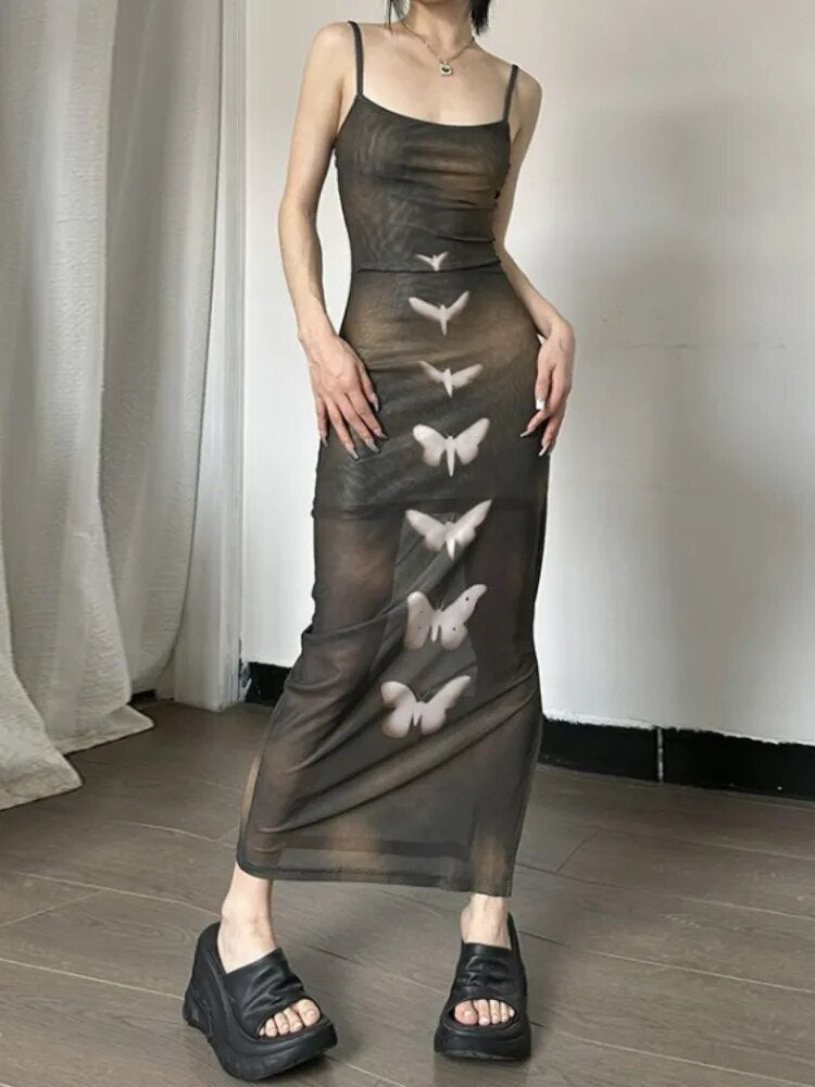 Butterfly Print Grunge Fairy Dress