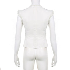 Bandage Design Single-breasted Fairycore Blouse