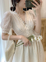 Fairycore Elegant Prom Voile Dress