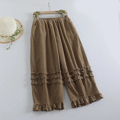 Embroidered Corduroy Pants