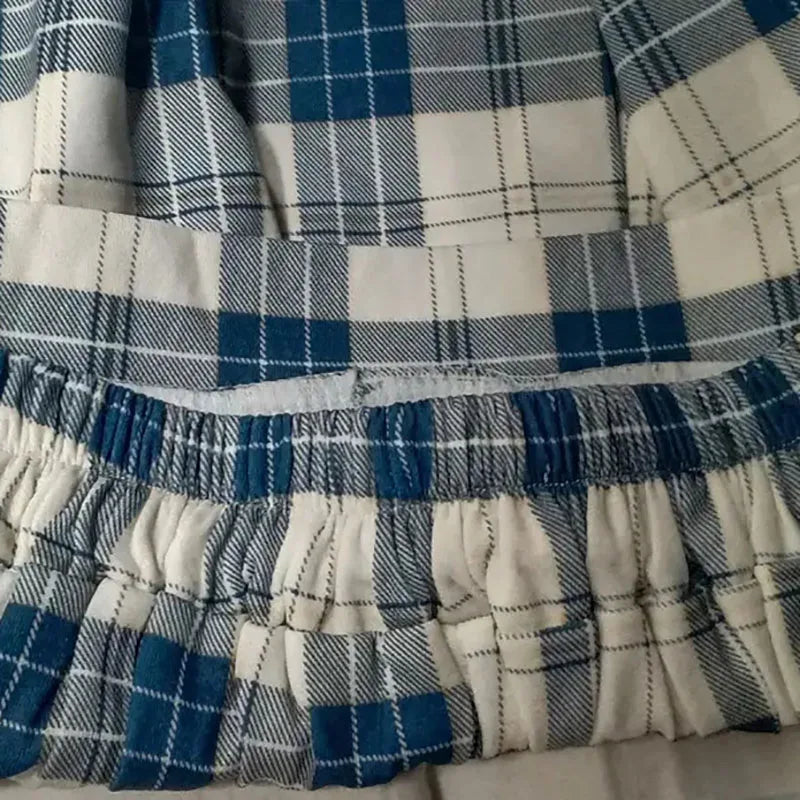 Blue Plaid Midi Skirt
