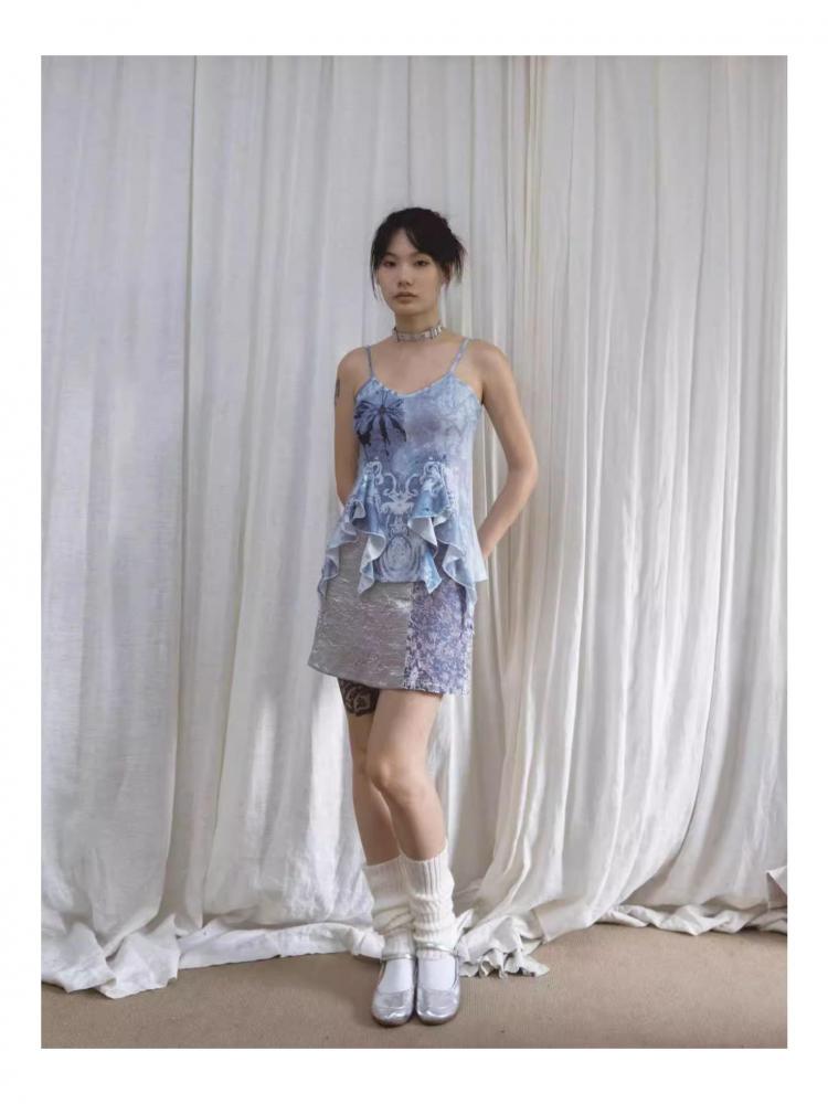 Blue Fairycore Asymmetrical Top