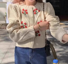 Harvest Bloom Crop Cardigan