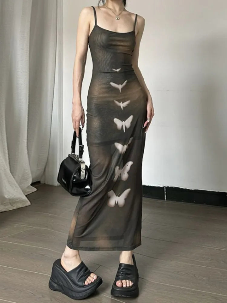 Butterfly Print Grunge Fairy Dress