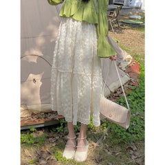 Fairycore High Waist Long Skirt
