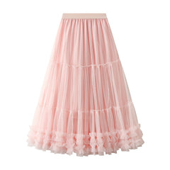 Fairycore Heavy Pleated Mesh Skirt