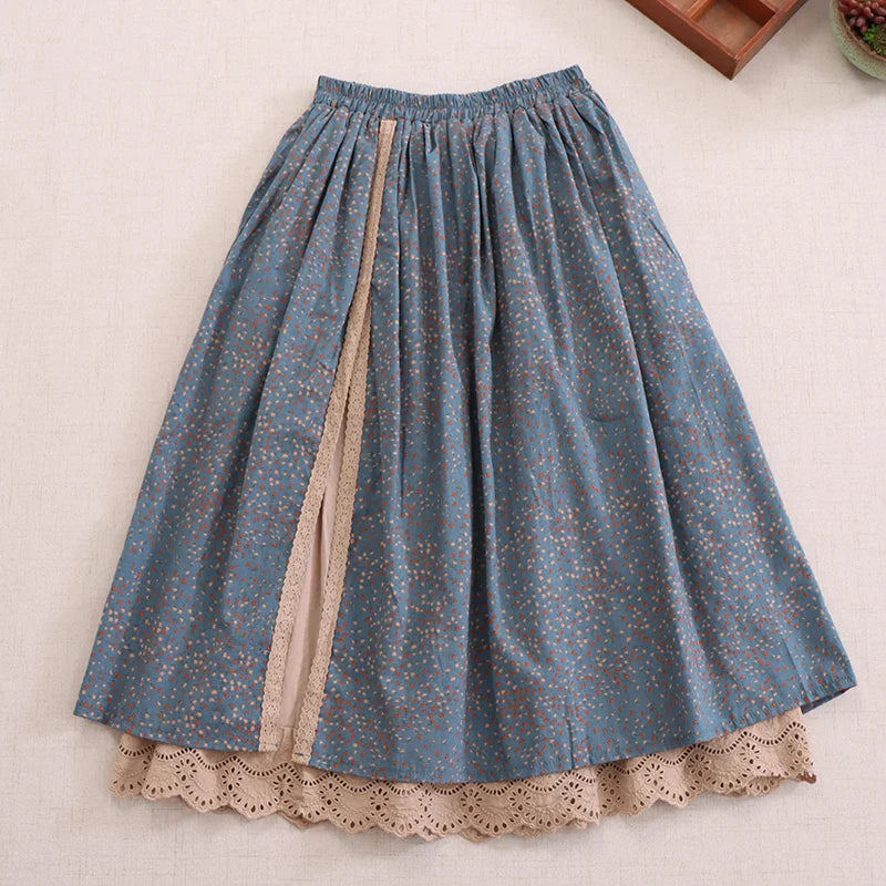 Asymmetric Cotton Linen Skirt