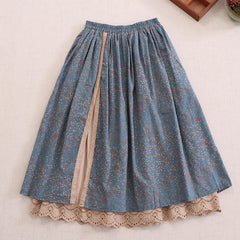 Asymmetric Cotton Linen Skirt
