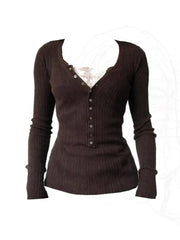 Chocolate Charm Ribbed Sweater