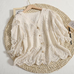 Cotton Puff Sleeve Cover-Up
