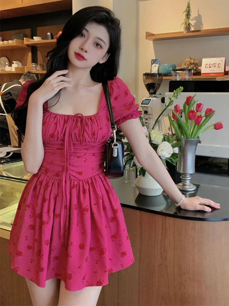 Enchanted Ruby Floral Dress