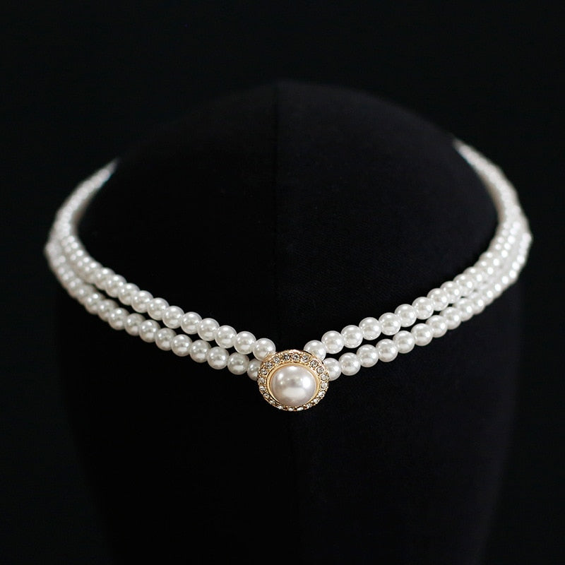 Fairy Three-layer Pearl Collar Choker