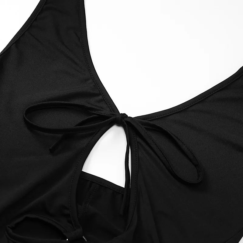 Sleek Black Halter Maxi Dress