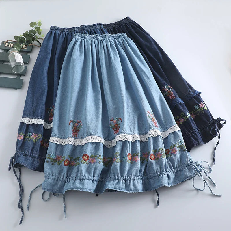 Boho Breeze Embroidered Skirts