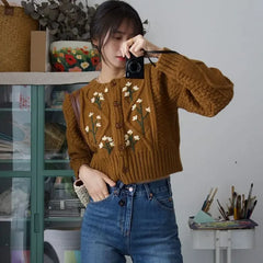Harvest Bloom Crop Cardigan
