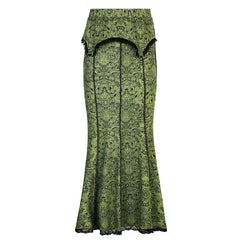 Green Goblincore Floral Skirt