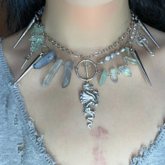 Goblincore Crystal Sword Necklace