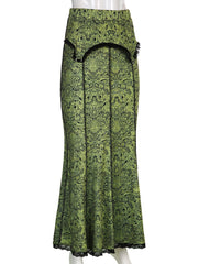 Green Goblincore Floral Skirt