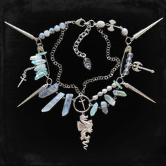 Goblincore Crystal Sword Necklace