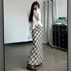 Checkmate Elegance Maxi Skirt